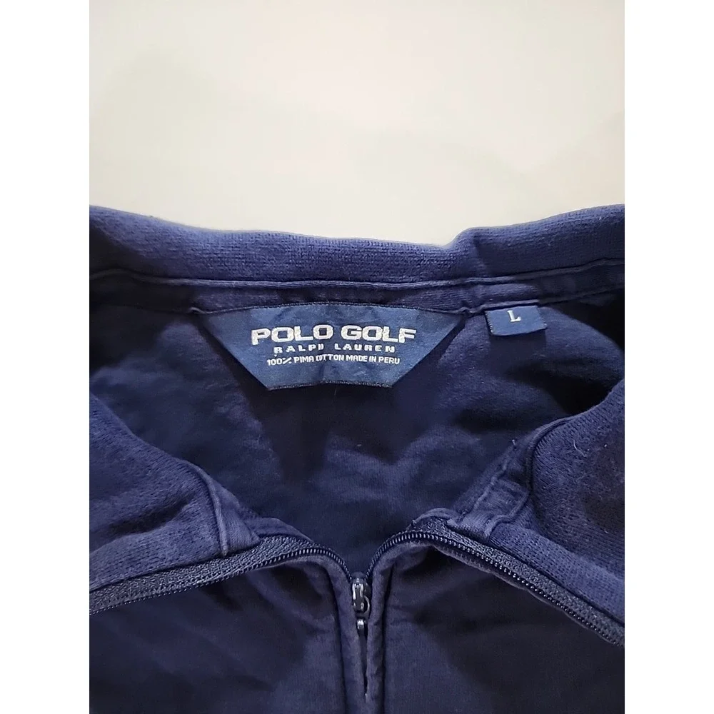 Ralph Lauren Polo Golf 1/4 Zip Men's‎ Large Navy Pullover Llanerch Country Club